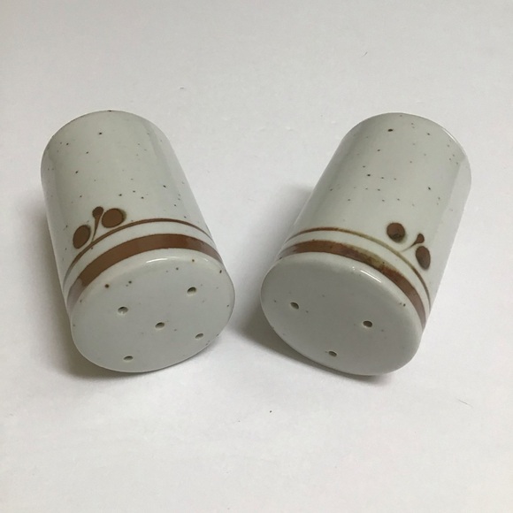 Otagiri Japan Brown Speckled Stoneware Salt & Pepper Shakers Boho Vintage Japan - Picture 5 of 13
